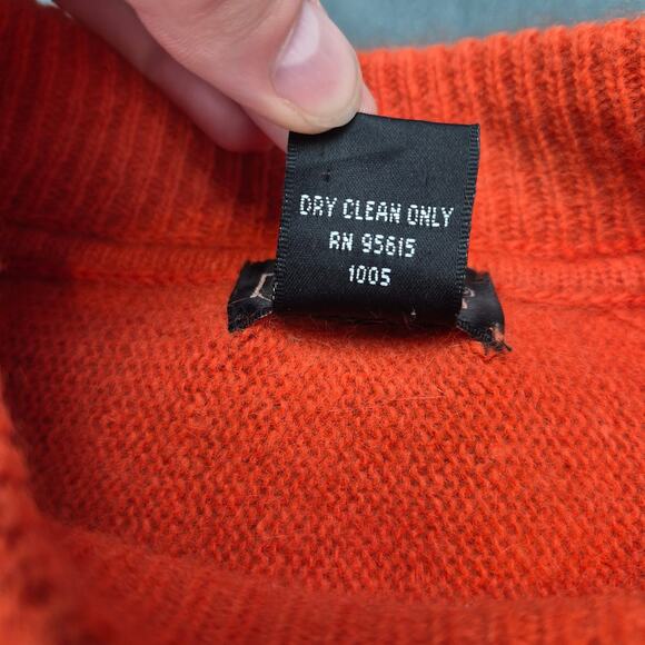 Vintage Rafaella Womens Angora Rabbit Hair And Lambs Wool Orange Sweater XL - Picture 4 of 8